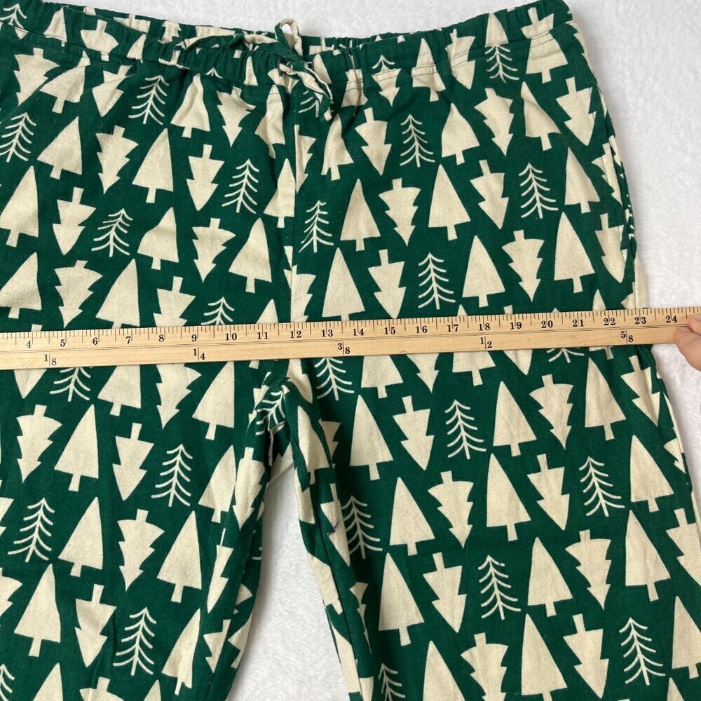 Hanna Andersson Womens Holiday Flannel Pajama Bottom Size M Green Winter Tree - Picture 9 of 12